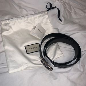 Authentic black leather Gucci belt
